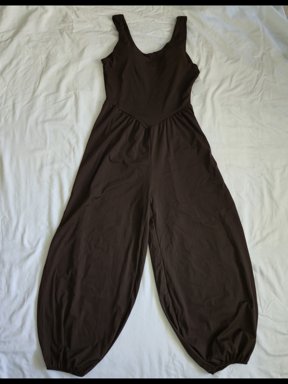 Sleeveless Chocolate Brown Balloon Leg Jumpsuit